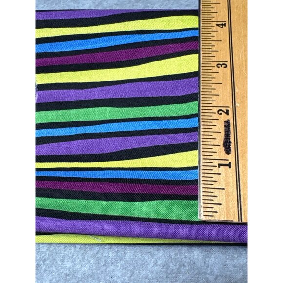 Bright Multicolor Striped Cotton Fabric 9" x 38" for Crafting & Sewing - Picture 4 of 4